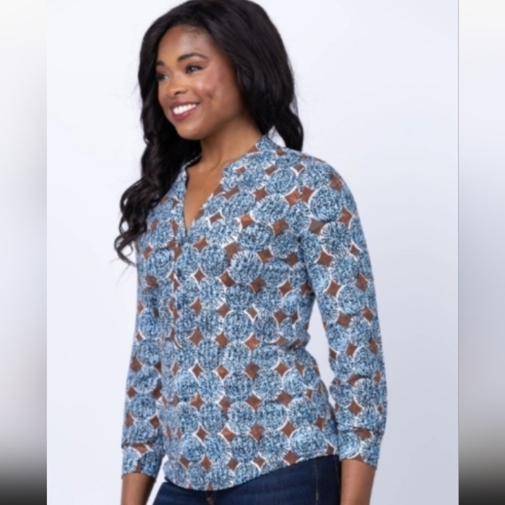 NIC+ZOE Sand Dollar Patterned Top - Picture 2 of 8